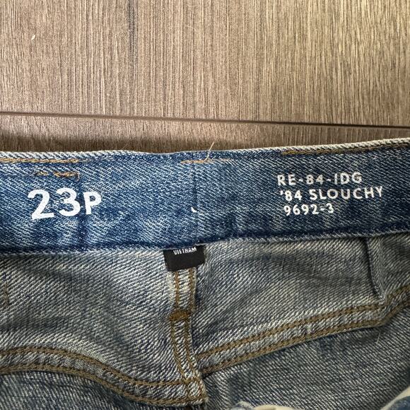 J.Crew 1984 Petite Slouchy Distressed Jeans WMNS 23P Medium Blue Wash Mid-Rise - Picture 5 of 9